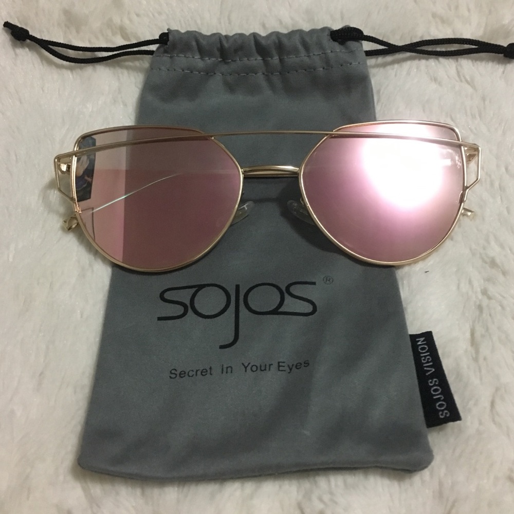 Sojos Mirrored Cat Eye Sunglasses